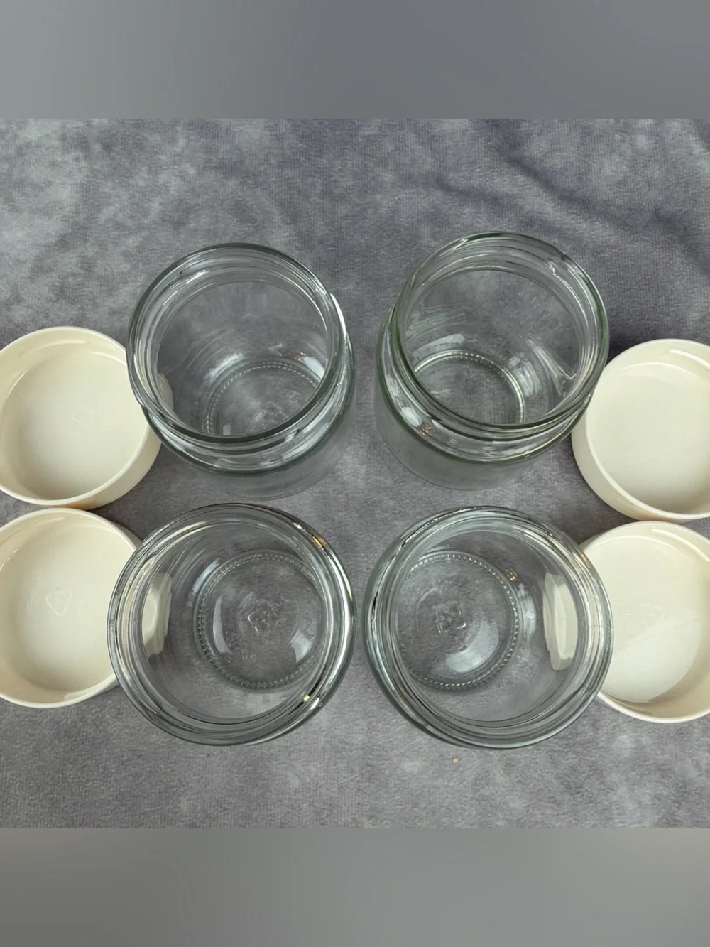 Euro Cuisine YMX650 Yogurt Maker Replacement 6 oz Glass Jars Set of 4 Lids